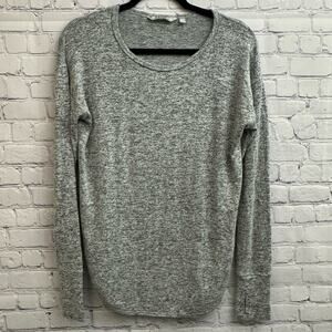 Athleta Lombard Long Sleeve Top Heathered Gray Small Soft Athleisure Thumbholes
